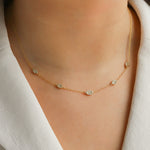 Quiet Icon-Evil Eye Station Necklace-Necklaces-Blue Ruby Jewellery-Vancouver Canada