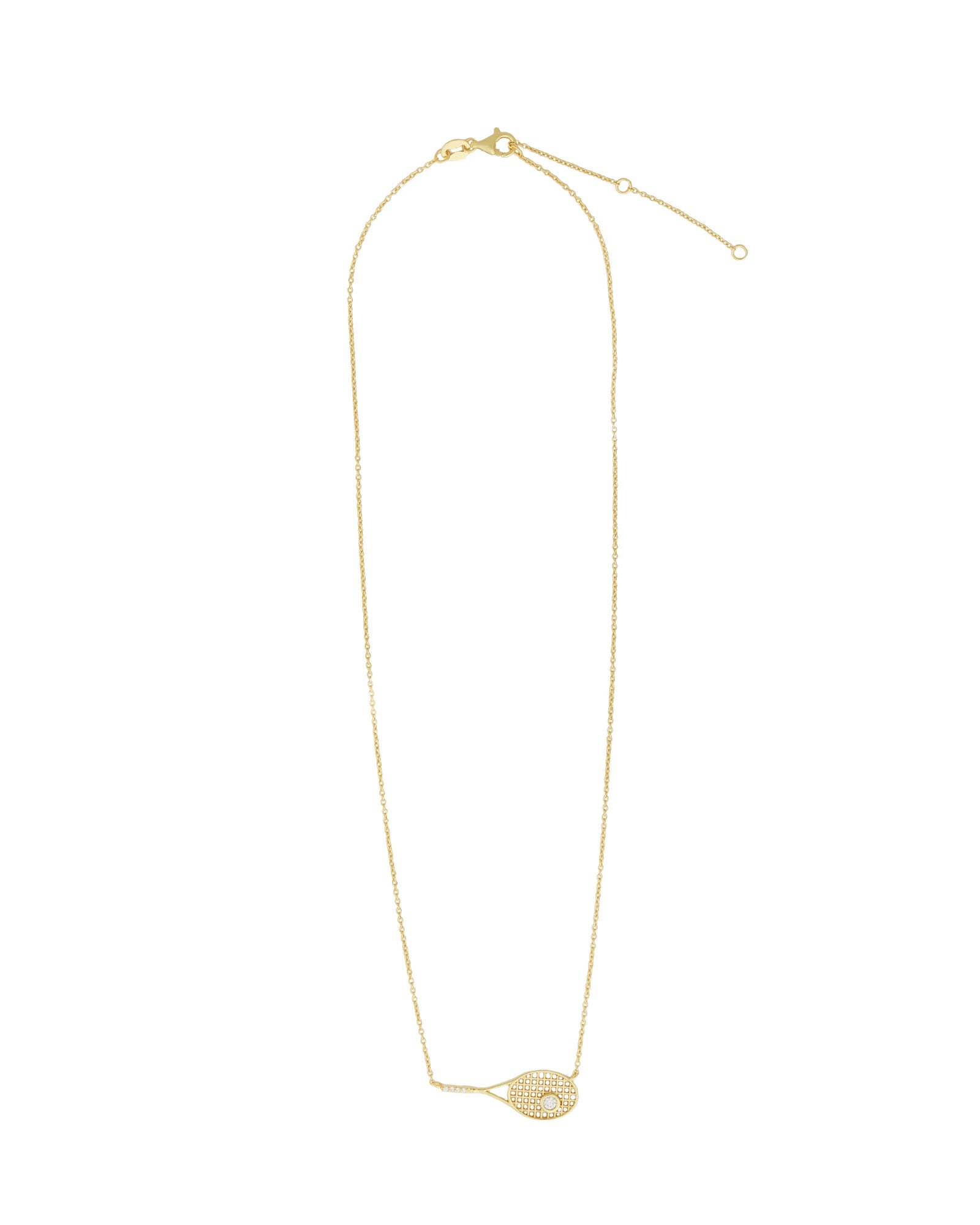 Courtside Pendant Necklace 14k Gold Vermeil, Cubic Zirconia