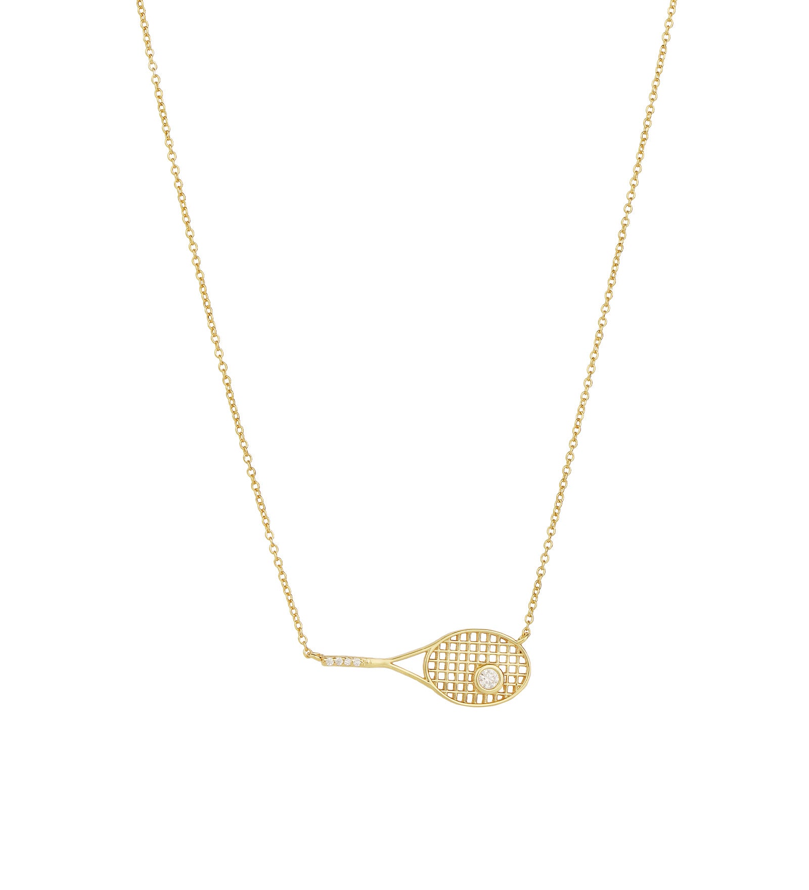 Courtside Pendant Necklace 14k Gold Vermeil, Cubic Zirconia