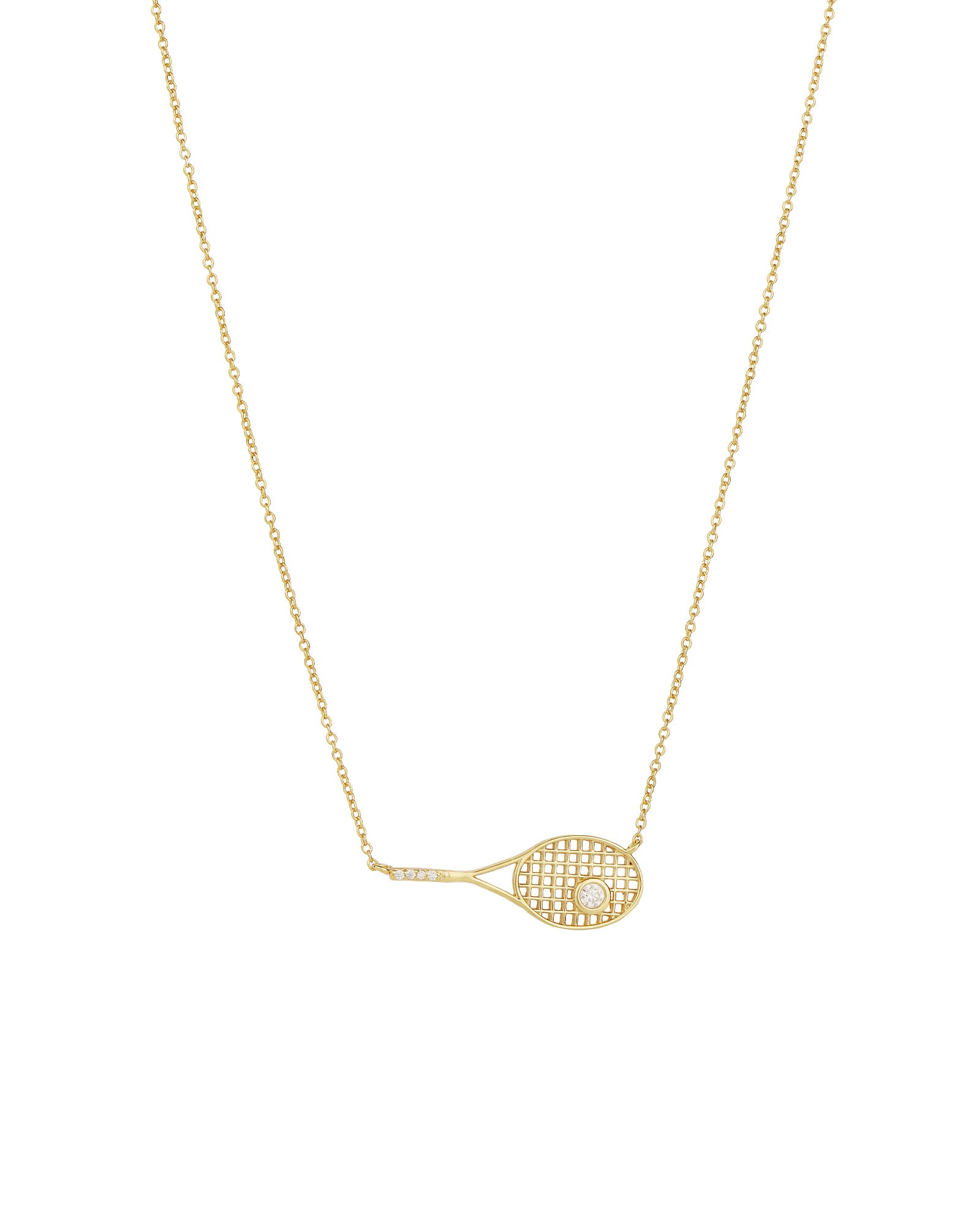 Courtside Pendant Necklace 14k Gold Vermeil, Cubic Zirconia