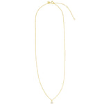 Solitare Bezel Necklace 14k Gold Vermeil, Cubic Zirconia