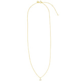 Solitare Bezel Necklace 14k Gold Vermeil, Cubic Zirconia