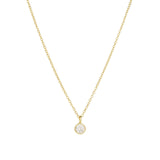 Quiet Icon-Solitare Bezel Necklace-Necklaces-14k Gold Vermeil, Cubic Zirconia-Blue Ruby Jewellery-Vancouver Canada
