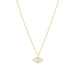Evil Eye Bezel Necklace 14k Gold Vermeil, Cubic Zirconia