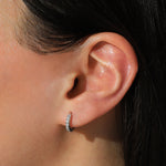 Quiet Icon-Classic CZ Huggies | 12mm-Earrings-Blue Ruby Jewellery-Vancouver Canada