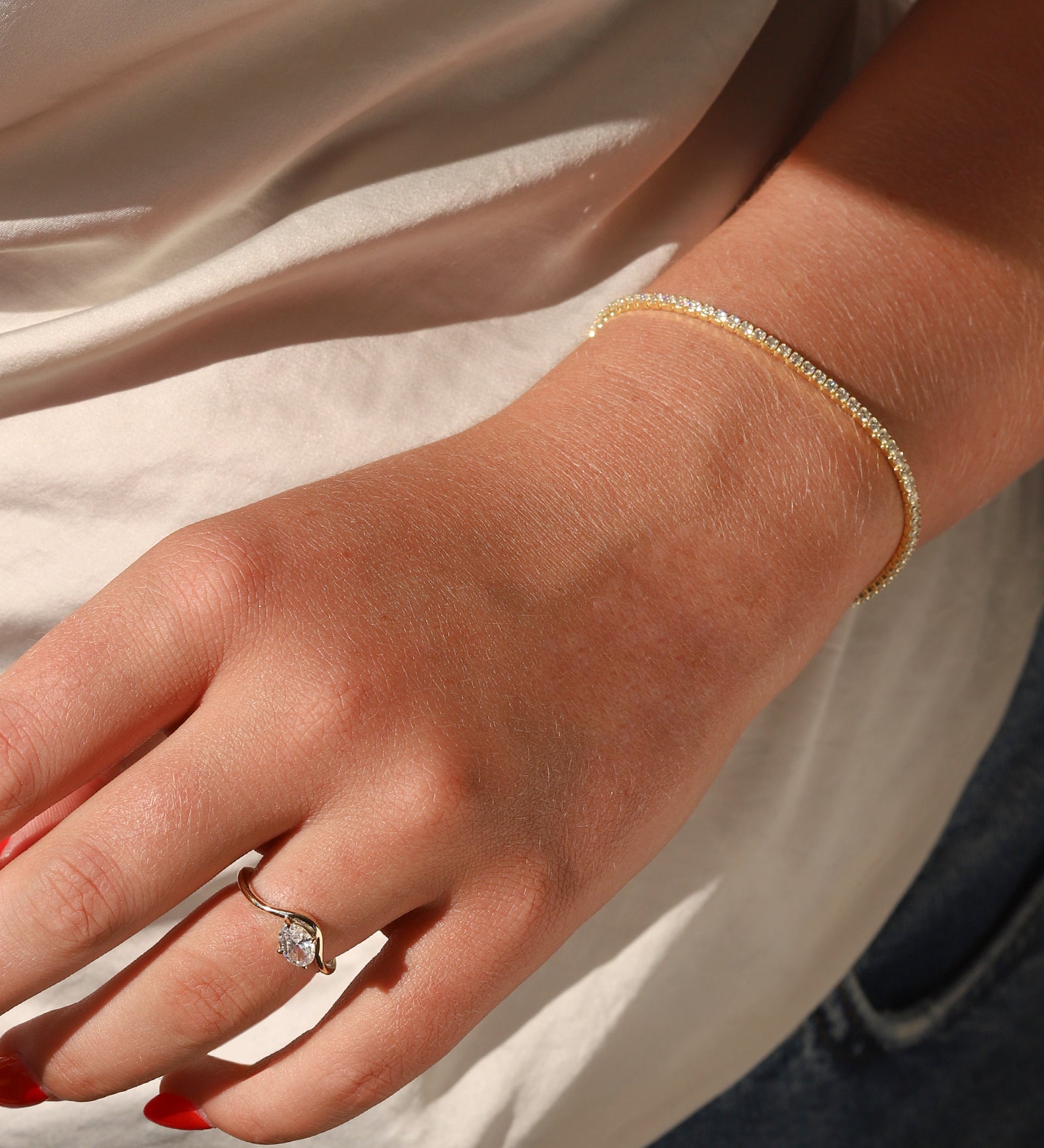 Quiet Icon-CZ Tennis Bracelet | 2.3mm-Bracelets-Blue Ruby Jewellery-Vancouver Canada