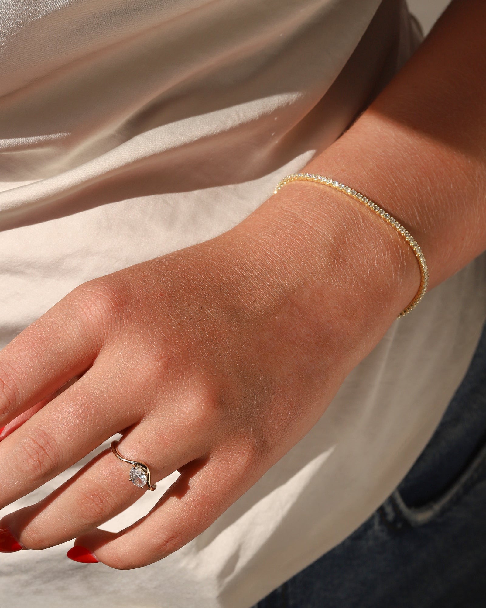 Quiet Icon-CZ Tennis Bracelet | 2.3mm-Bracelets-Blue Ruby Jewellery-Vancouver Canada