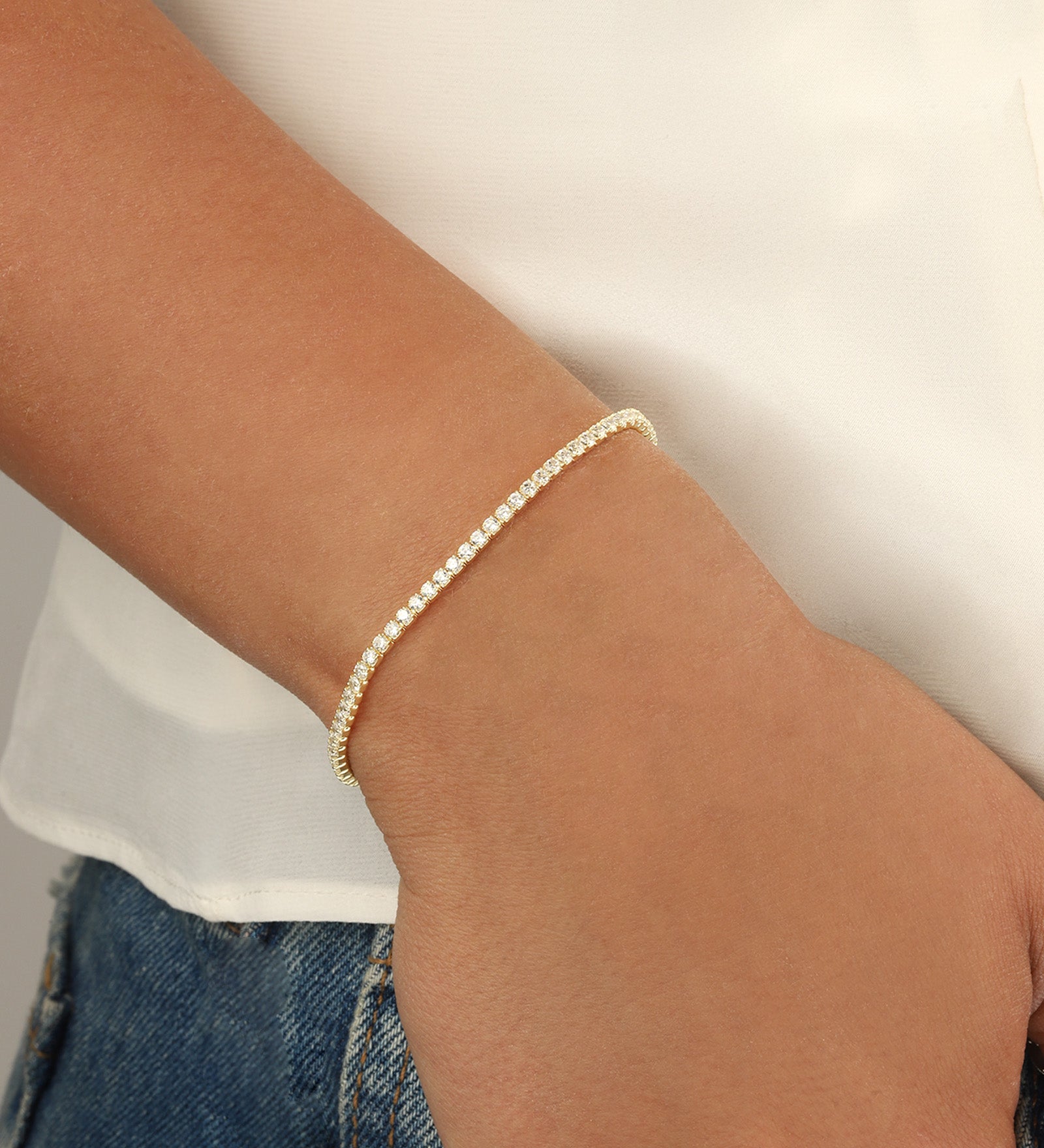 CZ Tennis Bracelet | 2.3mm 14k Gold Vermeil, Cubic Zirconia