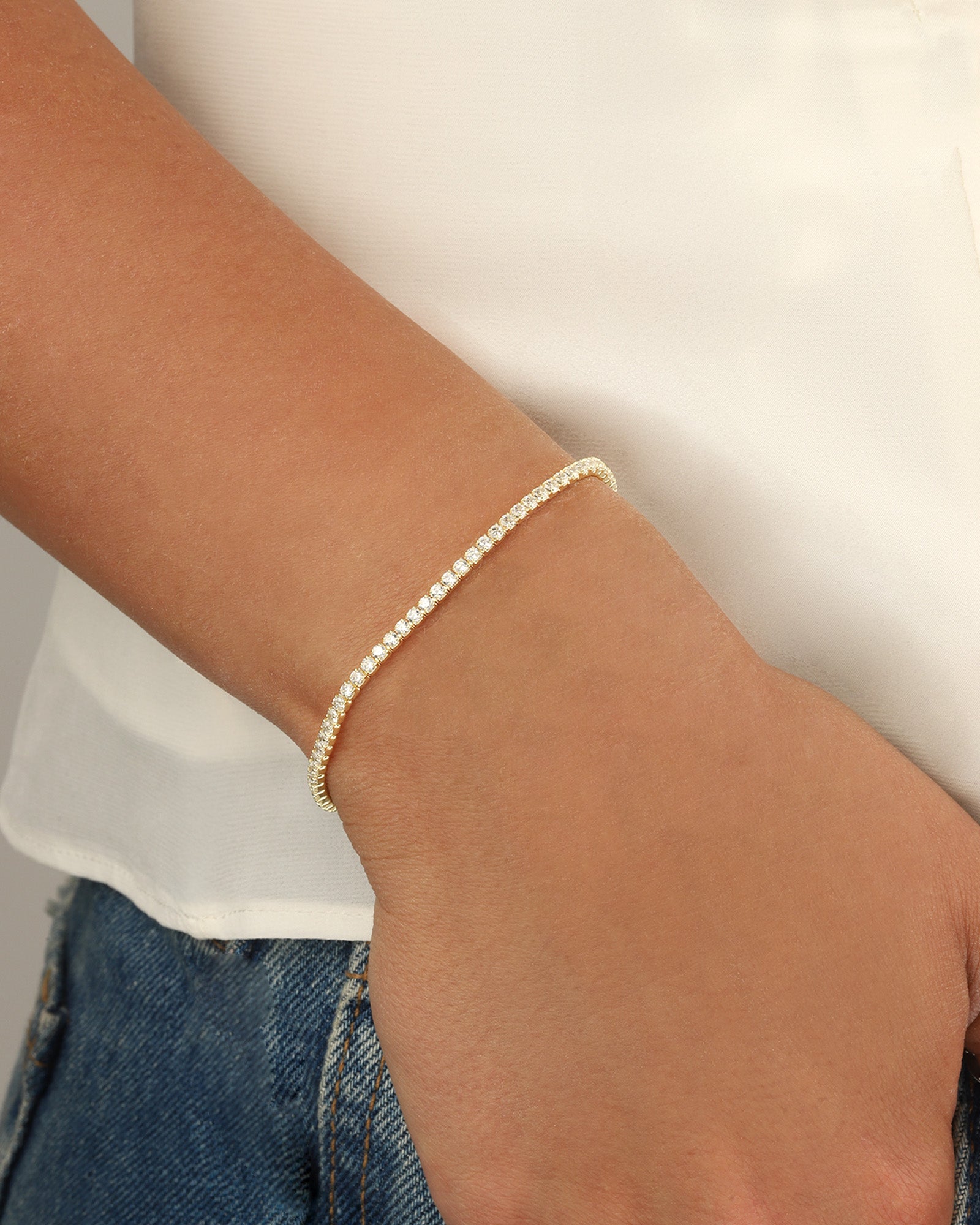CZ Tennis Bracelet | 2.3mm 14k Gold Vermeil, Cubic Zirconia