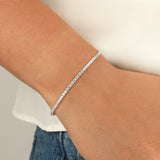 CZ Tennis Bracelet | 2.3mm Rhodium Plated Sterling Silver, Cubic Zirconia