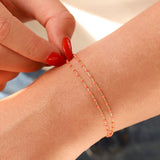 Two Row Enamel Beaded Chain Bracelet