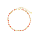 Two Row Enamel Beaded Chain Bracelet