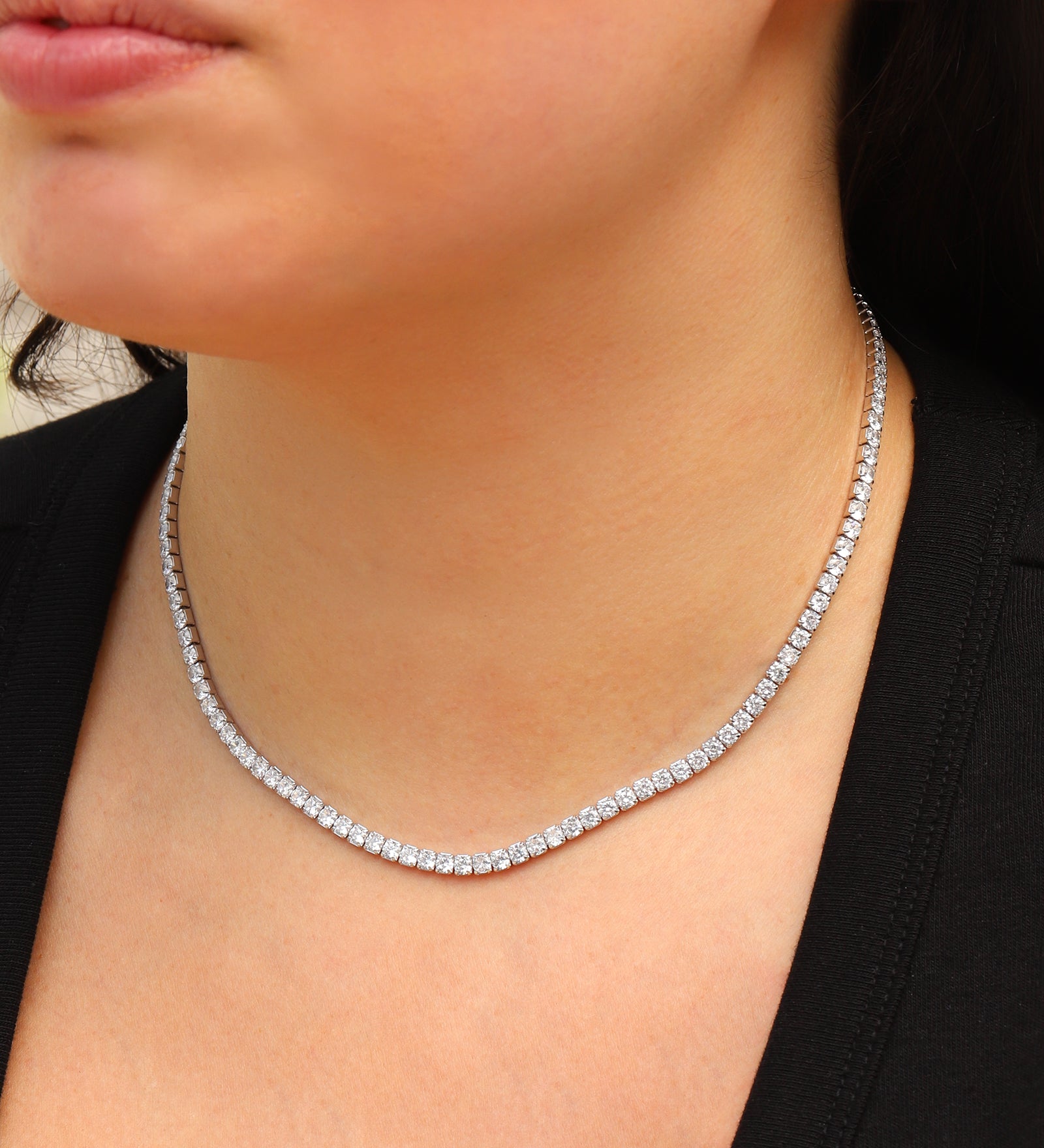 Quiet Icon-CZ Tennis Necklace | 3mm-Necklaces-Blue Ruby Jewellery-Vancouver Canada