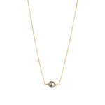 1 Tahitian Pearl Nugget Necklace 22k Gold Vermeil, Grey Pearl
