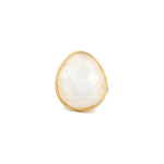 Oval Moonstone Ring 14k Gold Vermeil, Oxidized Sterling Silver / 7
