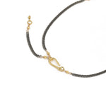 Multi Chain 3 Tahitian Pearl Necklace 22k Gold Vermeil, Oxidized Sterling Silver