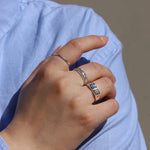 Mikel Grant-Hammer Textured Stacking Ring-Rings-Blue Ruby Jewellery-Vancouver Canada