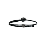 Signature Bracelet Oxidized Sterling Silver, Black Waxed Nylon