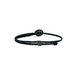 Signature Bracelet Oxidized Sterling Silver, Black Waxed Nylon
