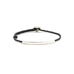 Scosha Mens-ID Signature Bracelet-Bracelets-Sterling Silver, Black Waxed Nylon-Blue Ruby Jewellery-Vancouver Canada