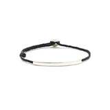 Scosha Mens-ID Signature Bracelet-Bracelets-Sterling Silver, Black Waxed Nylon-Blue Ruby Jewellery-Vancouver Canada
