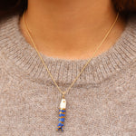 Mini Catch Necklace Gold Filled, Hand Sculpted Porcelain
