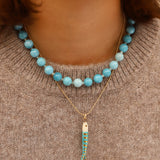 Mini Catch Necklace Gold Filled, Hand Sculpted Porcelain