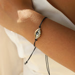 Not So Evil Eye Bracelet Hand Sculpted Porcelain, Thread