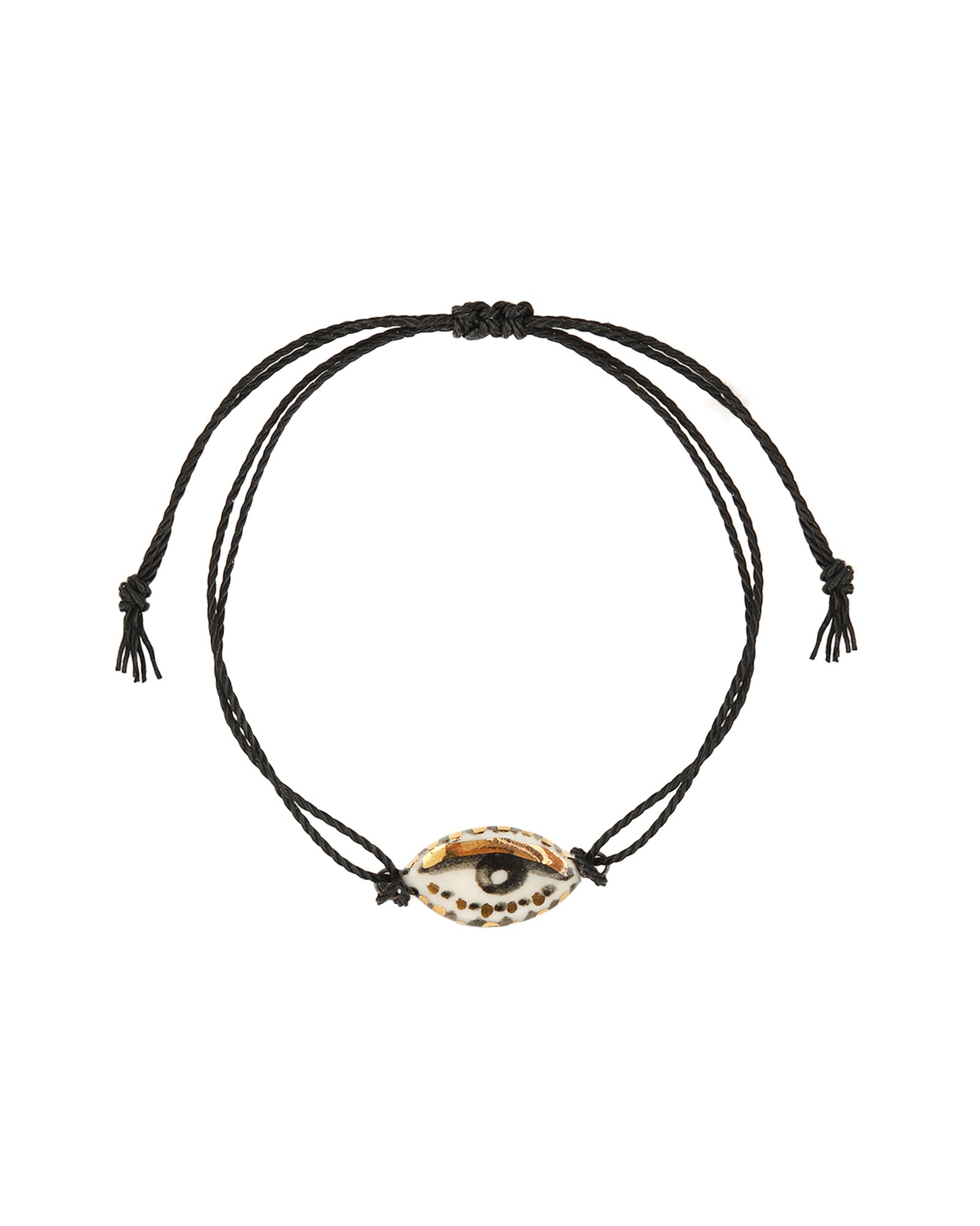 Not So Evil Eye Bracelet Hand Sculpted Porcelain, Thread