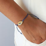 Not So Evil Eye Bracelet Hand Sculpted Porcelain, Thread
