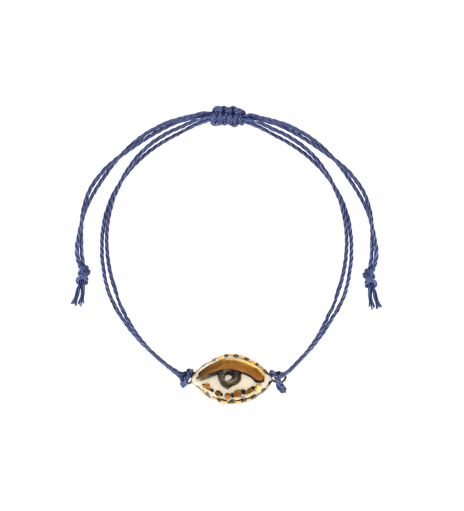 Not So Evil Eye Bracelet Hand Sculpted Porcelain, Thread