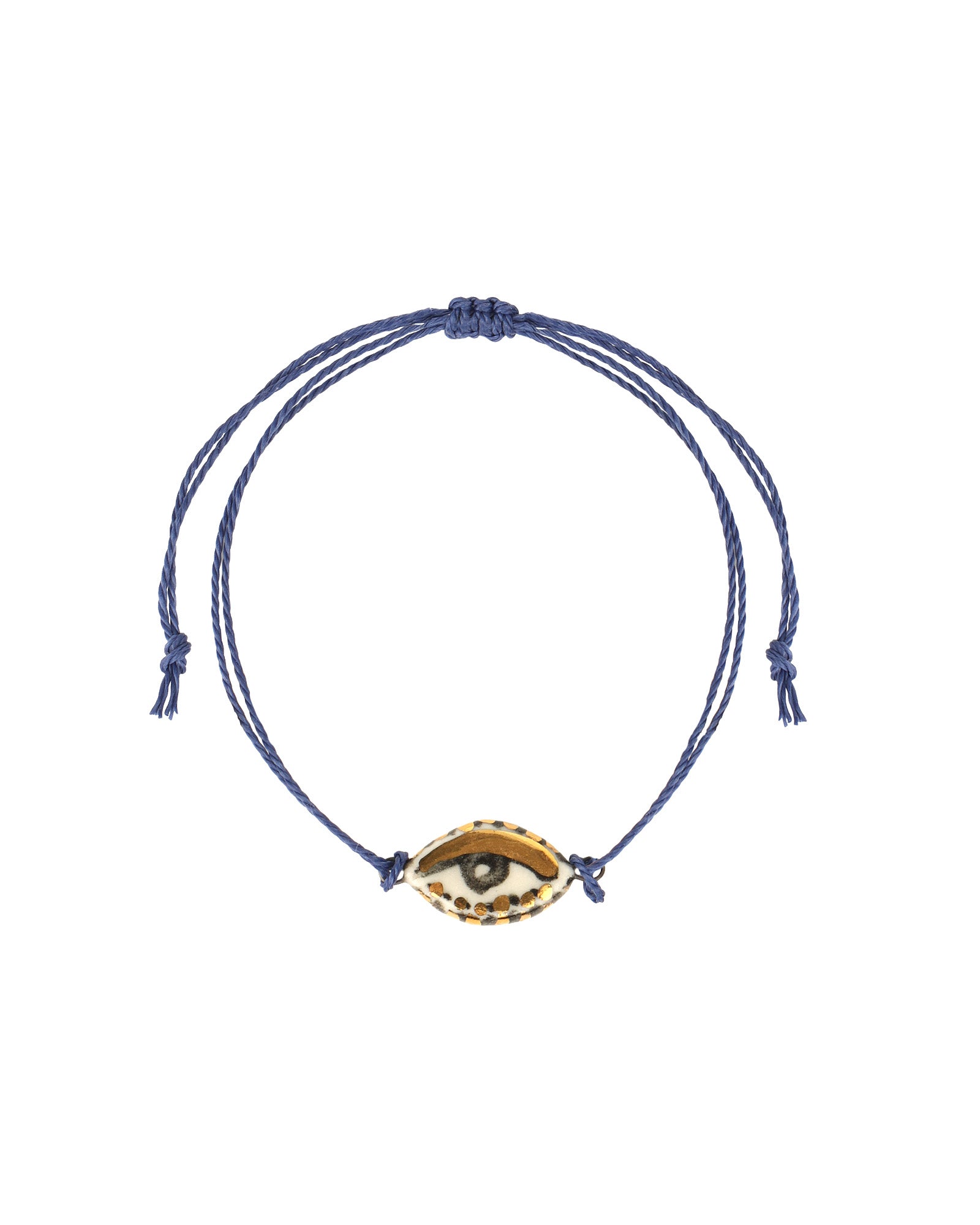 Not So Evil Eye Bracelet Hand Sculpted Porcelain, Thread