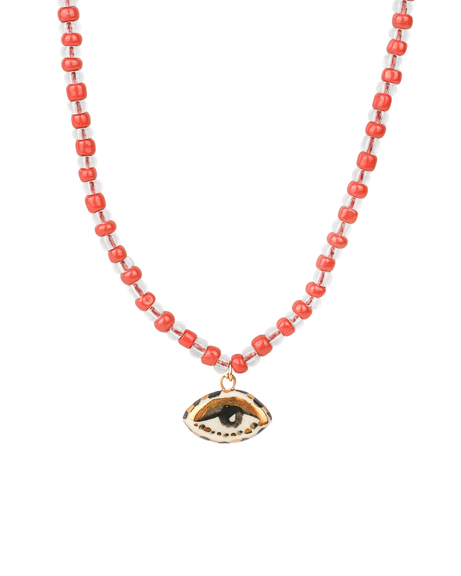 Not So Evil Eye Beaded Necklace Beads, Hand Sculpted Porcelain