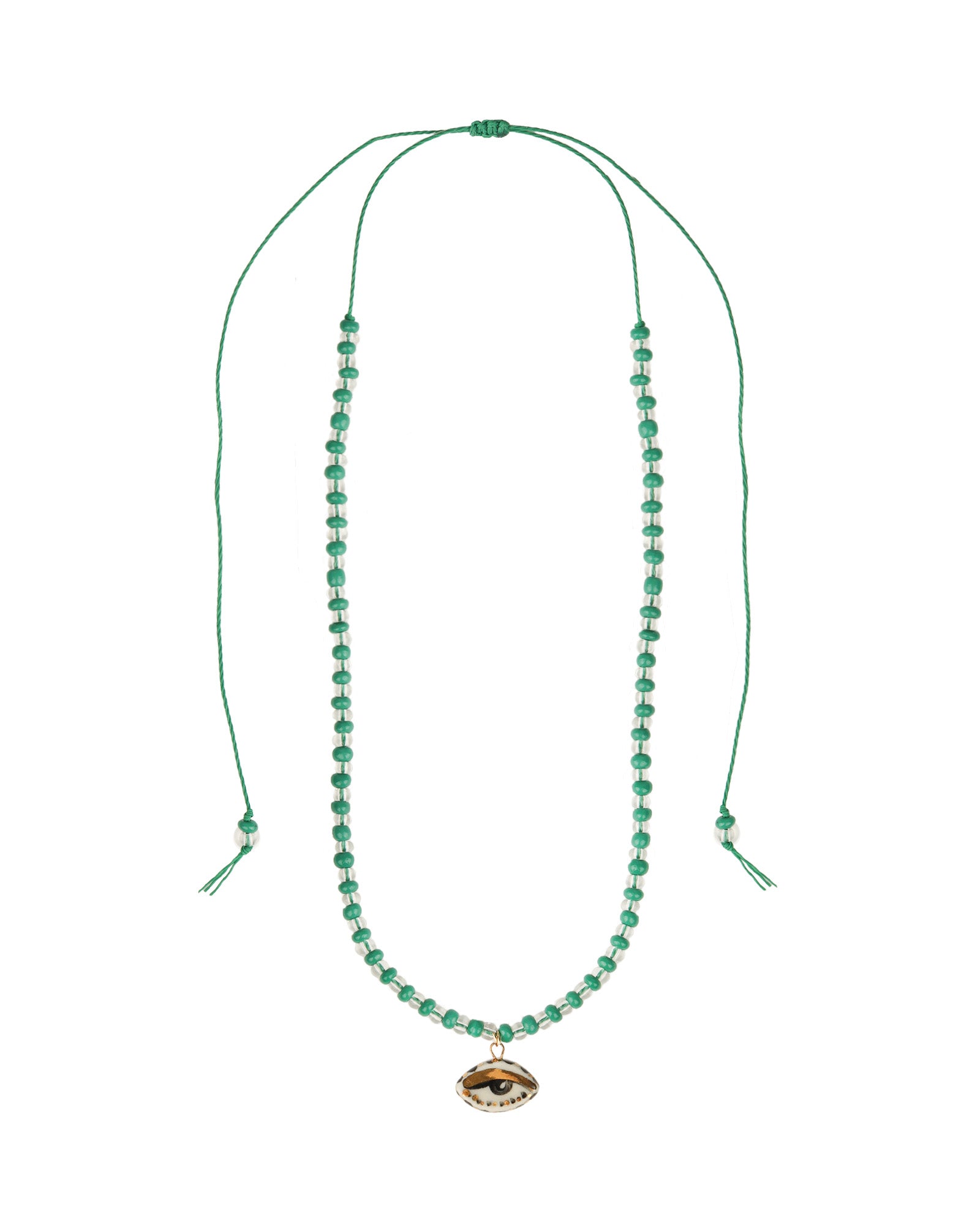 Not So Evil Eye Beaded Necklace Beads, Hand Sculpted Porcelain