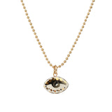 Carola Spitzer-Not So Evil Eye Charm Necklace-Necklaces-Gold Filled, Hand Sculpted Porcelain-Blue Ruby Jewellery-Vancouver Canada