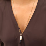 Shark Tooth Necklace Gold Filled, Hand Sculpted Porcelain
