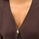 Shark Tooth Necklace Gold Filled, Hand Sculpted Porcelain