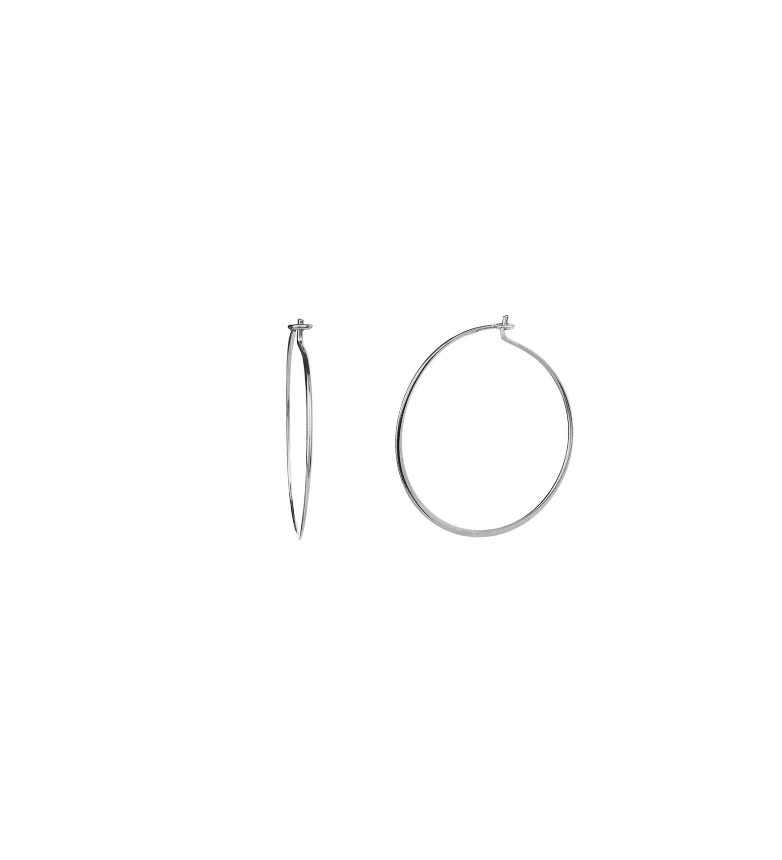 Tashi-Flat Hoops I 20mm-Earrings-Sterling Silver-Blue Ruby Jewellery-Vancouver Canada