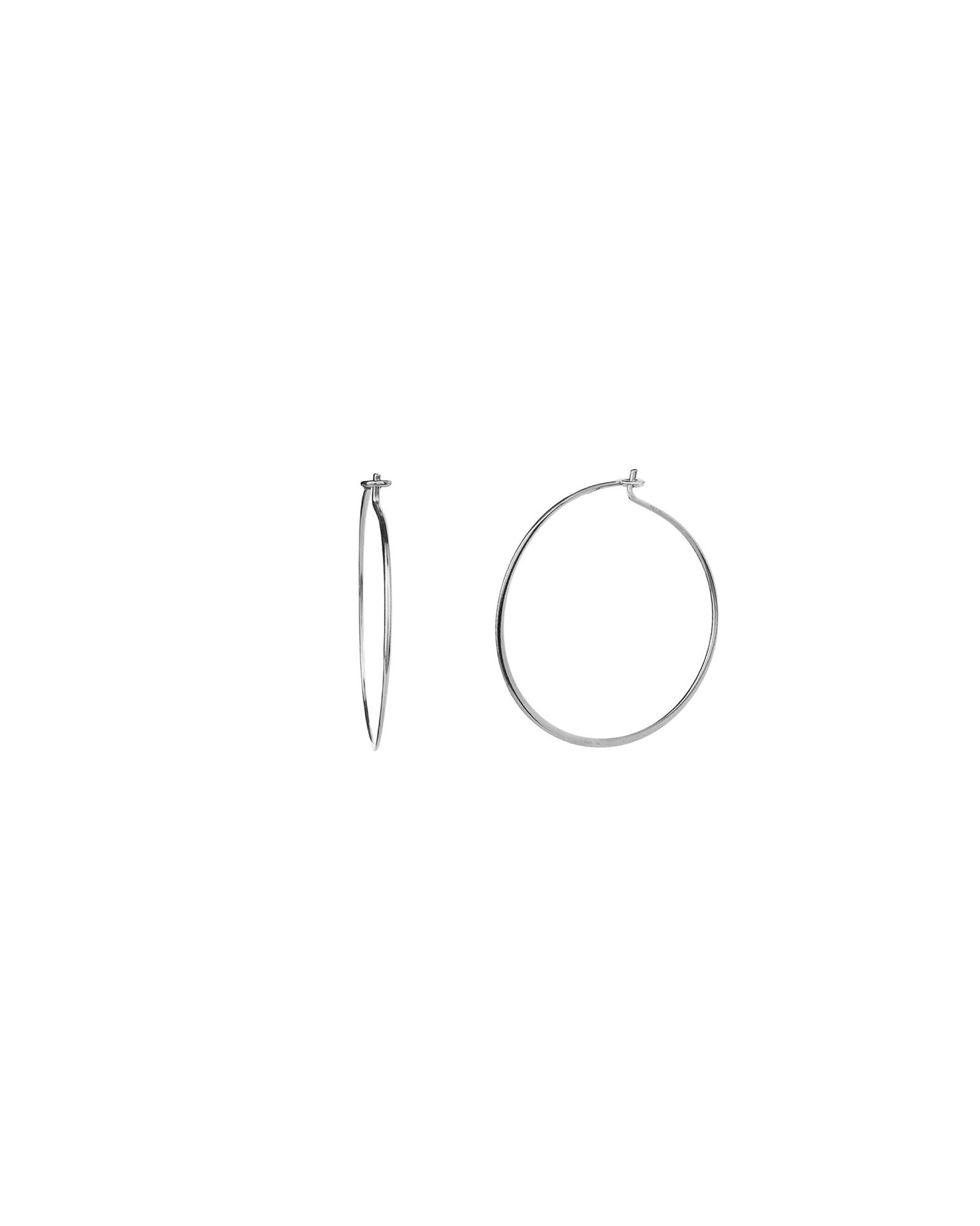 Tashi-Flat Hoops I 20mm-Earrings-Sterling Silver-Blue Ruby Jewellery-Vancouver Canada