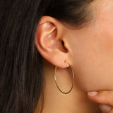 Tashi-Flat Hoops I 35mm-Earrings-Blue Ruby Jewellery-Vancouver Canada