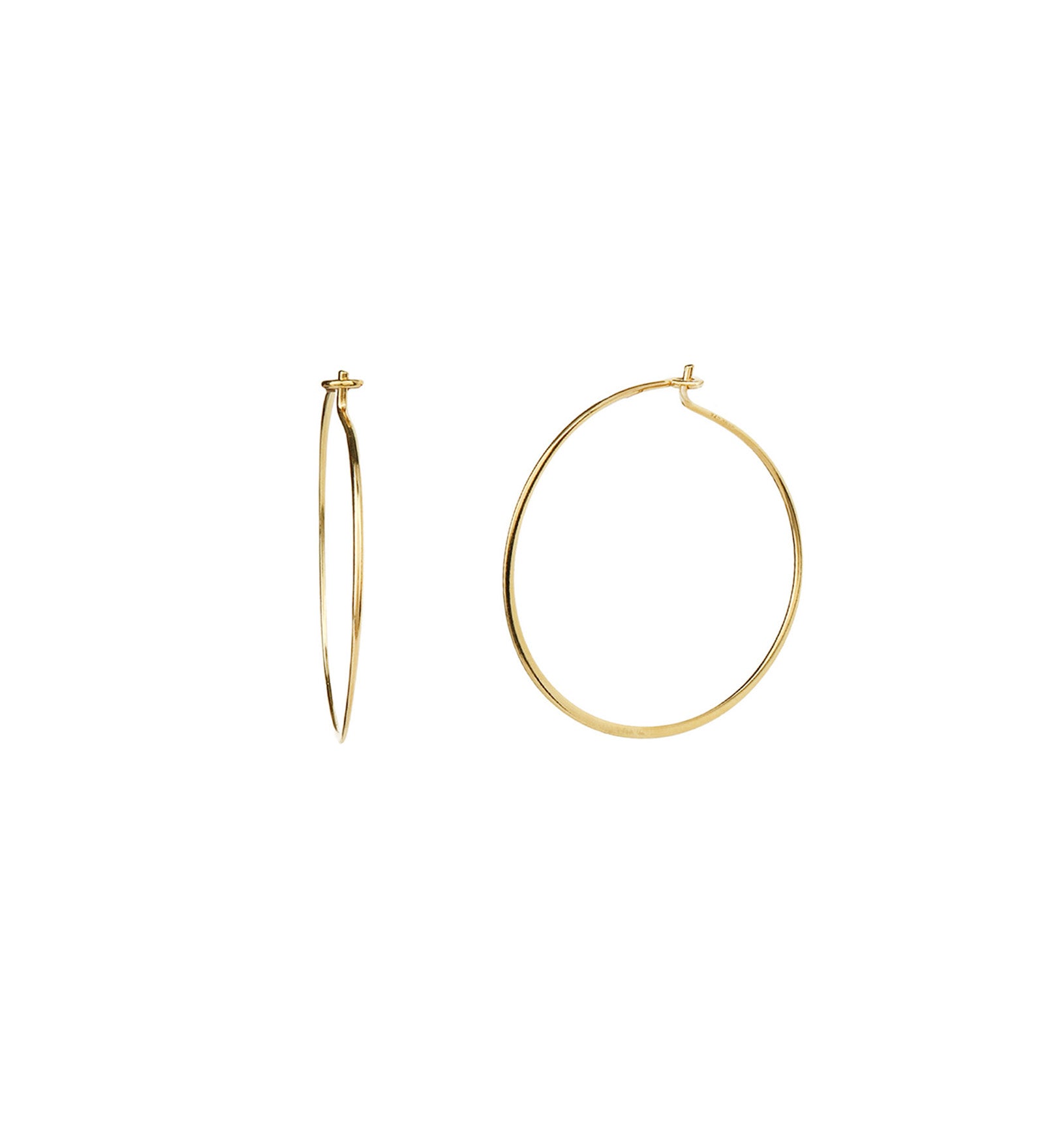 Tashi-Flat Hoops I 35mm-Earrings-14k Gold Vermeil-Blue Ruby Jewellery-Vancouver Canada