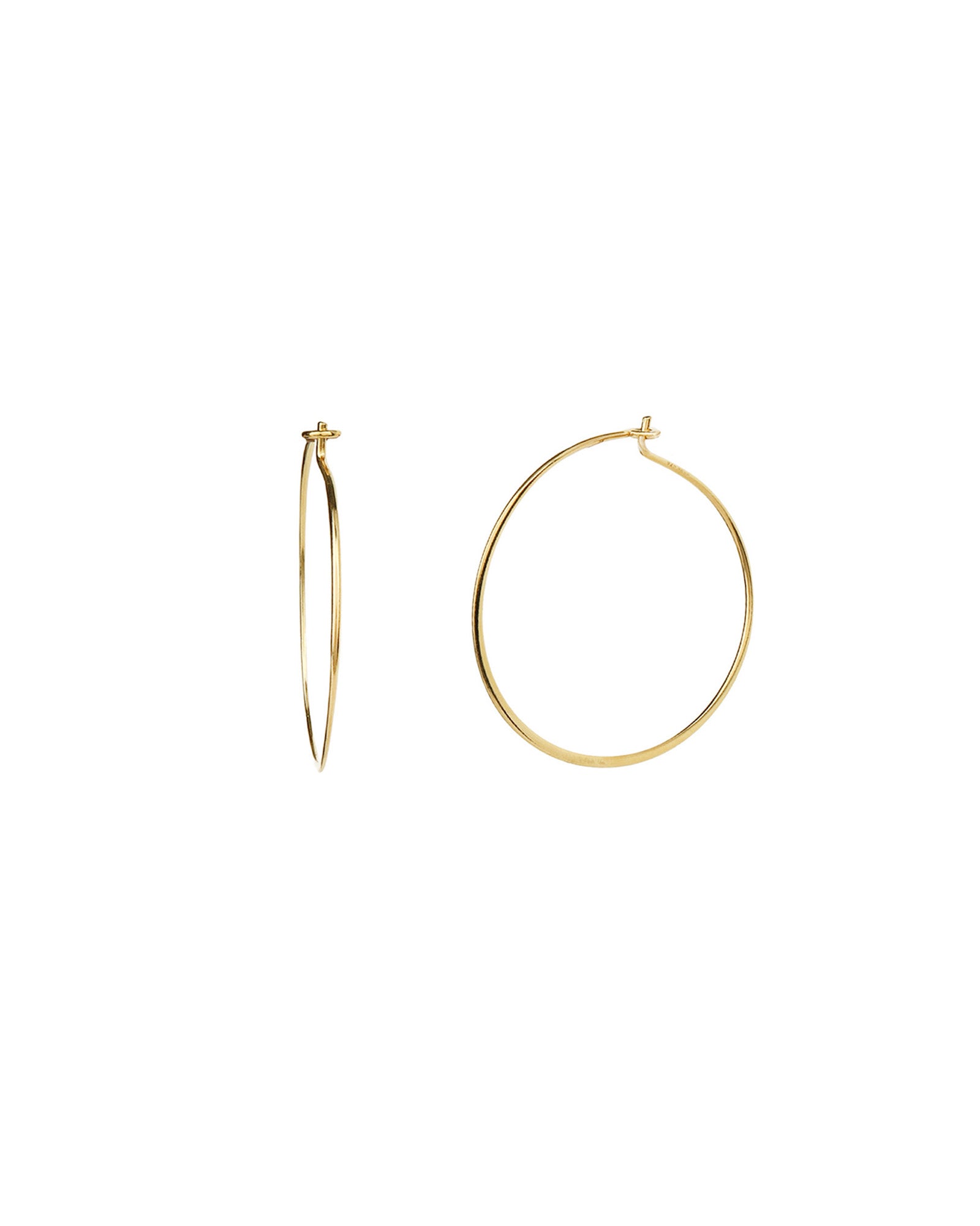 Tashi-Flat Hoops I 35mm-Earrings-14k Gold Vermeil-Blue Ruby Jewellery-Vancouver Canada