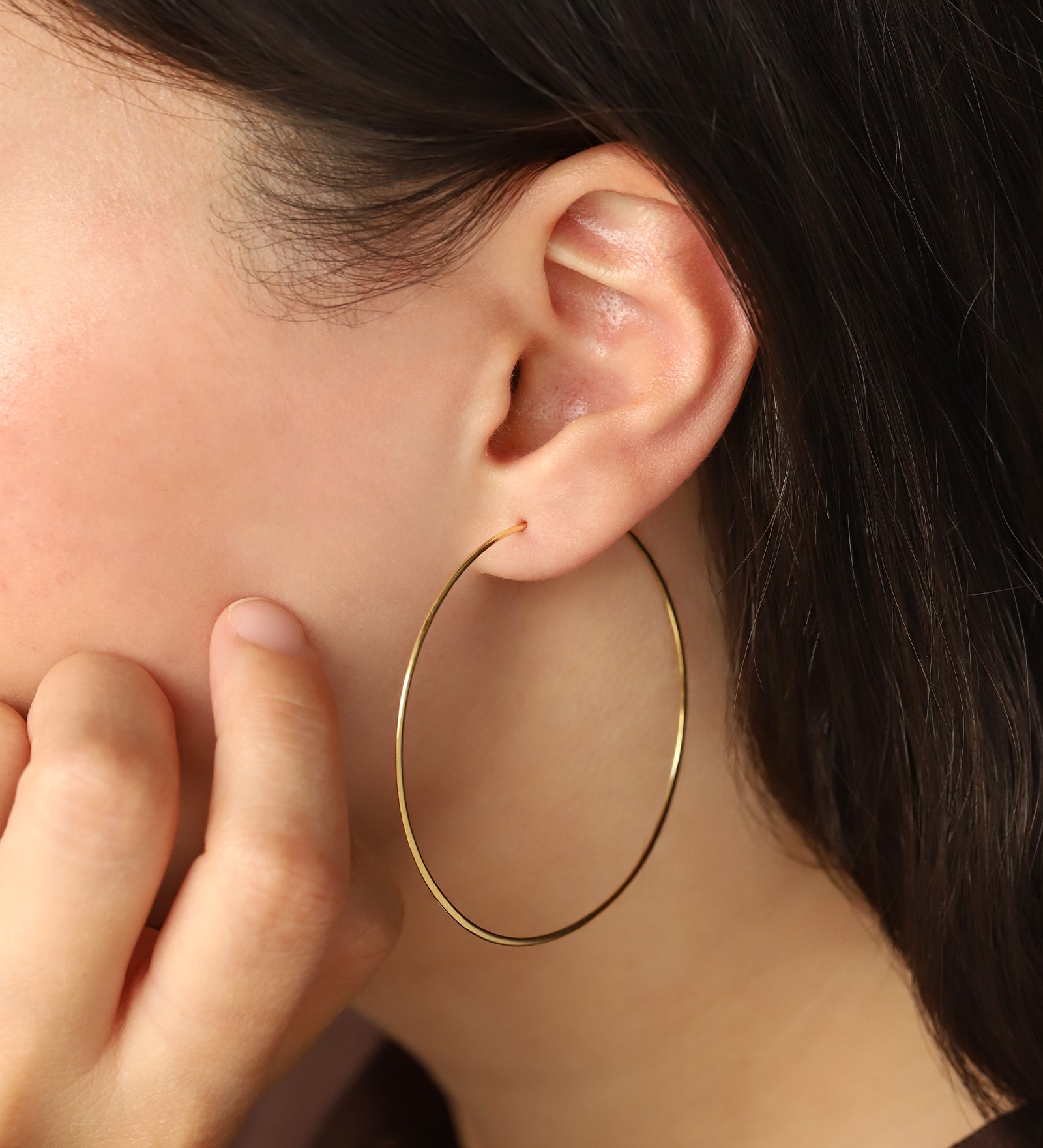 Tashi-Flat Hoops I 45mm-Earrings-Blue Ruby Jewellery-Vancouver Canada