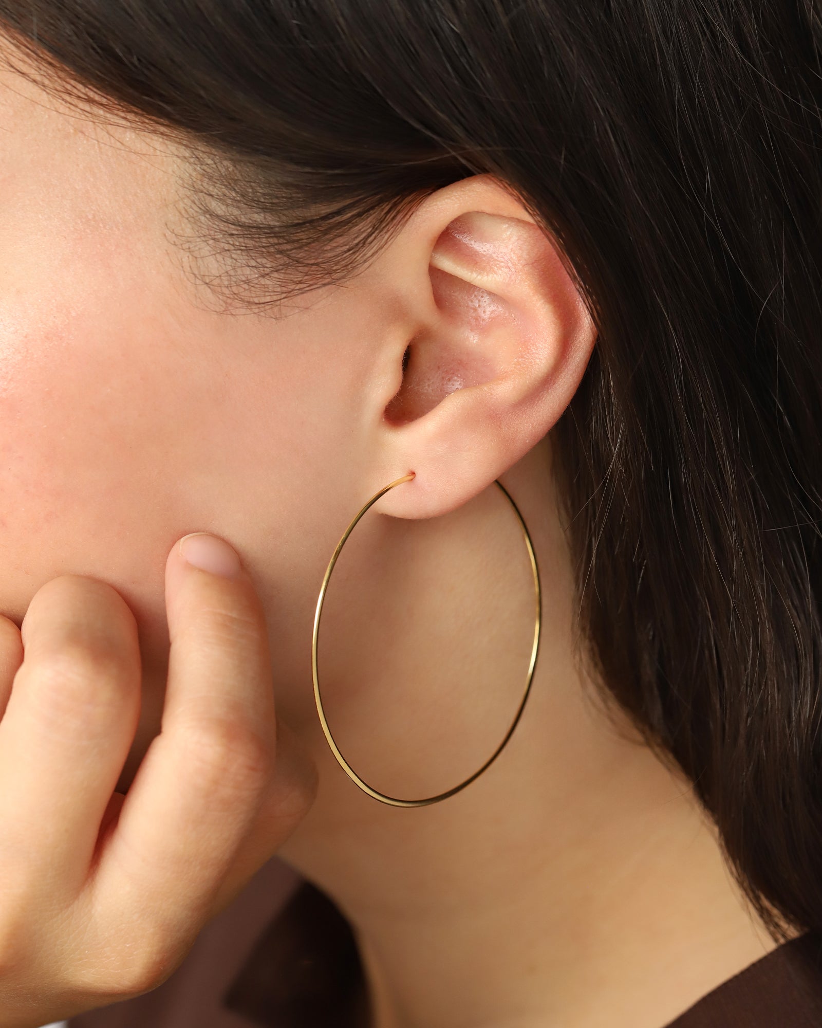 Tashi-Flat Hoops I 45mm-Earrings-Blue Ruby Jewellery-Vancouver Canada