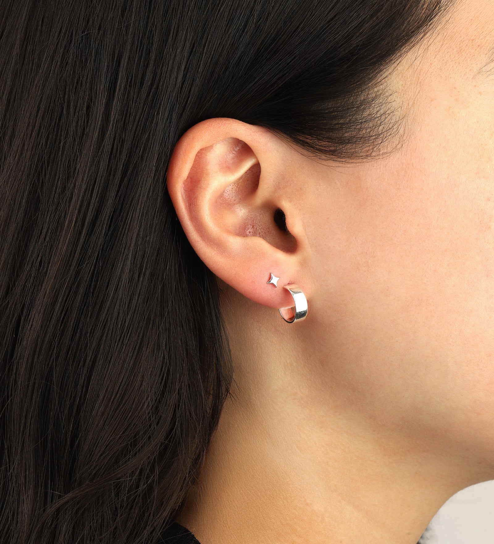Tashi-Flat Wide Hoops I 10mm-Earrings-Blue Ruby Jewellery-Vancouver Canada