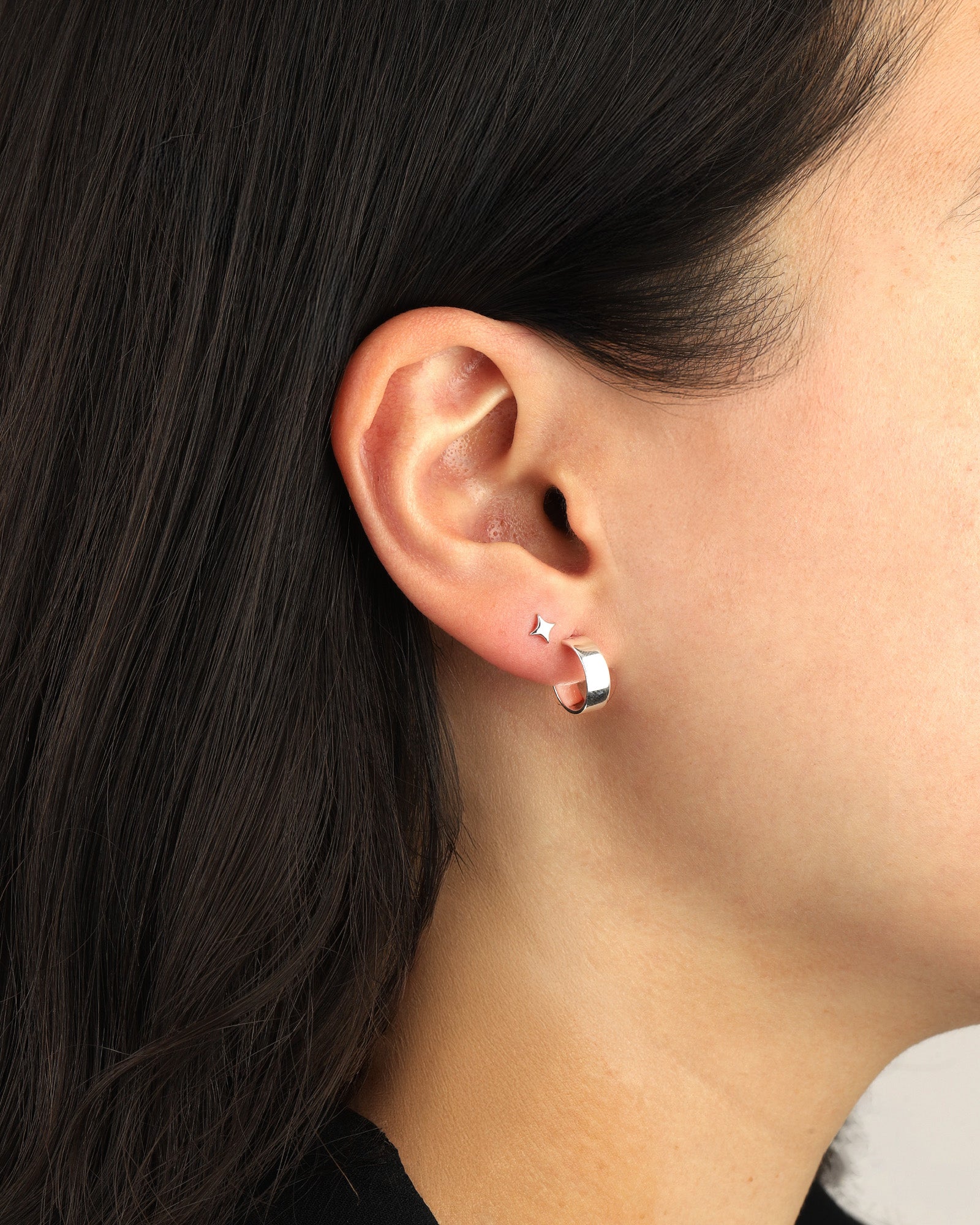 Tashi-Flat Wide Hoops I 10mm-Earrings-Blue Ruby Jewellery-Vancouver Canada
