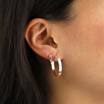 Tashi-Hammered Hoops I 25mm-Earrings-Blue Ruby Jewellery-Vancouver Canada