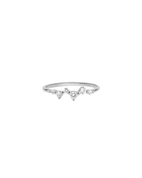 Tashi Mix Shape CZ Ring Sterling Silver, Cubic Zirconia | Blue