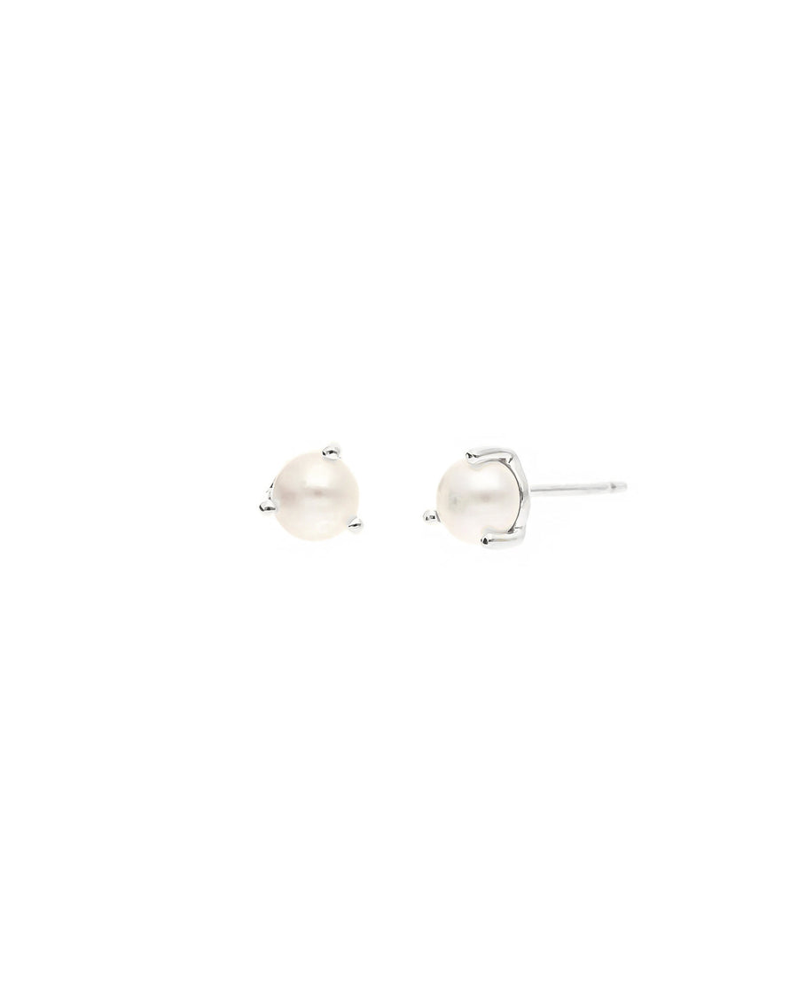 Tashi-Pearl Studs I 4mm-Earrings-Sterling Silver, Freshwater Pearl-Blue Ruby Jewellery-Vancouver Canada