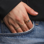 Tashi-Round Stone + CZ Ring-Rings-Blue Ruby Jewellery-Vancouver Canada